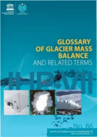 Glossary of Glacier Mass Balance and Related Terms