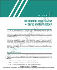 Introduction and Overview of Crime and Criminologydistribute