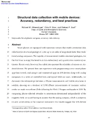 Structural Data Collection with Mobile Devices: Accuracy, Redundancy