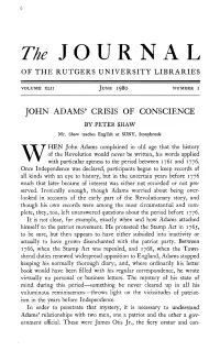 The JOURNAL of the RUTGERS UNIVERSITY LIBRARIES