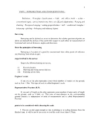 Unit-1: Introduction and Chain Surveying