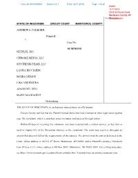 ANDREW L COLBORN, Plaintiff, V. Case No. SUMMONS NETFLIX