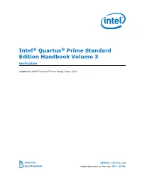 Intel® Quartus® Prime Standard Edition Handbook Volume 3 Verification