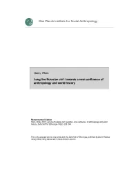 Long Live Eurasian Civ!: Towards a New Confluence of Anthropology and World History