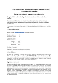 Neural Processing of Facial Expressions As Modulators of Communicative Intention Facial Expression in Communicative Intention