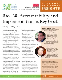 Rio+20: Accountability and Implementation As Key Goals