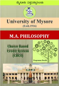 Syllabus of MA Philosophy CBCS