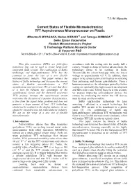 TFT Asynchronous Microprocessor on Plastic