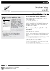 Visitor's Visa/Permit Guide (INZ 1018)