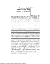Constructing a Democratic Iraq Constructing a Daniel Byman Democratic Iraq Challenges and Opportunities