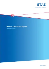 Custom Calculated Signals User’S Guide