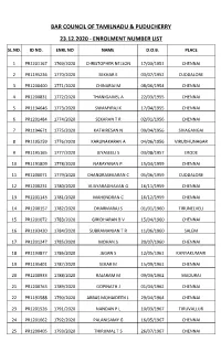 Enrolment Number List