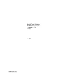 Oracle® Fusion Middleware Third-Party Licensing Information 11G Release 1 (11.1.1) E13777-10
