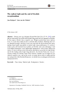 The Radical Right and the End of Swedish Exceptionalism