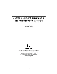 Usgs Course Sediment Dynamics in the White River Watershed