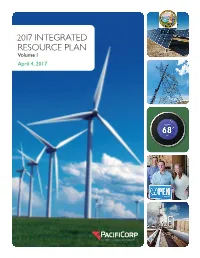 2017 Integrated Resource Plan Report Is Based Upon the Best Available Information at the Time of Preparation