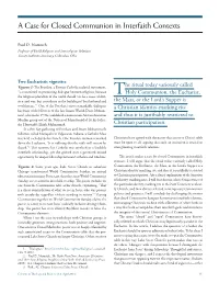 A Case for Closed Communion in Interfaith Contexts