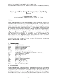 A Survey on Home Energy Management and Monitoring Devices