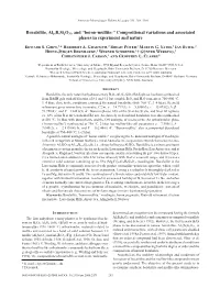 Boralsilite, Al16b6si2o37, and “Boron-Mullite:” Compositional Variations and Associated Phases in Experiment and Nature
