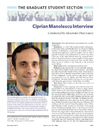 Ciprian Manolescu Interview Conducted by Alexander Diaz-Lopez