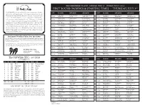 First Round Pairings & Starting Times