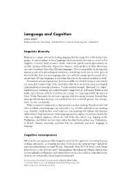 "Language and Cognition" In