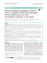 Novel Heterozygous Pathogenic Variants in CHUK in a Patient With