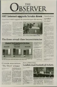 OIT Internet Upgrade Breaks Down Graduation Department Tried to Upgrade the Speaker