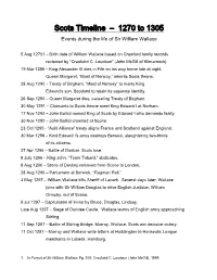 Scots Timeline – 1270 to 1305
