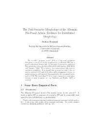 The Post-Syntactic Morphology of the Albanian Pre-Posed Article: Evidence for Distributed Morphology