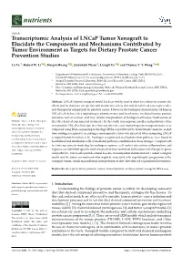 Transcriptomic Analysis of Lncap Tumor Xenograft To