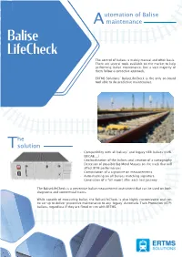 Balise Lifecheck the Control of Balises Is Mainly Manual and Often Basic
