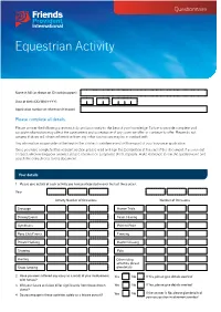 Equestrian Activity Questionnaire