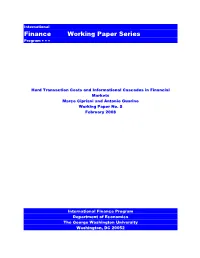 Finance Working Paper Series Program • • •