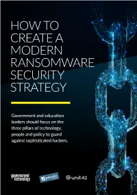 How to Create a Modern Ransomware Security Strategy