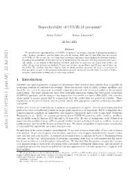 Reproducibility of COVID-19 Pre-Prints∗