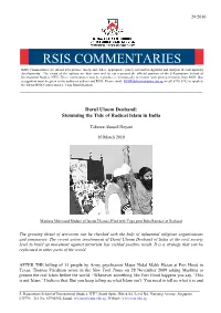 RSIS COMMENTARIES RSIS Commentaries Are Intended to Provide Timely And, Where Appropriate, Policy Relevant Background and Analysis of Contemporary Developments