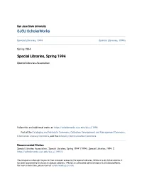 Special Libraries, Spring 1994