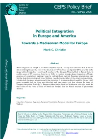 Towards a Madisonian Model for Europe