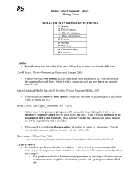 Works Cited Entries Core Elements 1