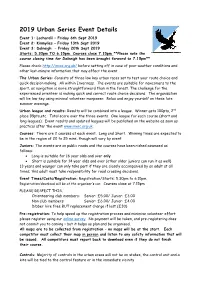 2019 Urban Series Event Details