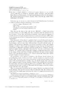 Early Days in Complex Dynamics: a History of Complex Dynamics in One Variable During 1906–1942, by Daniel S