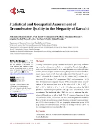 Statistical and Geospatial Assessment of Groundwater Quality in the Megacity of Karachi