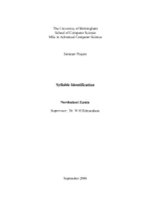 Syllable Identification