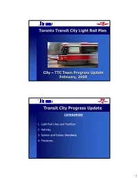 Transit City Progress Update