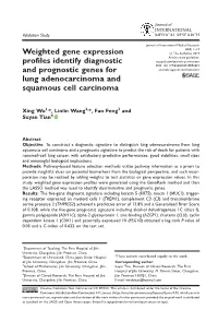 Weighted Gene Expression Profiles Identify Diagnostic and Prognostic