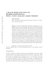 A Black Hole Solution of Higher-Dimensional Weyl-Yang