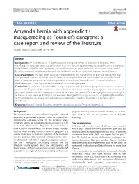 Amyand's Hernia with Appendicitis Masquerading As Fournier's