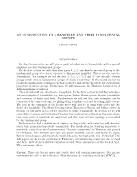 An Introduction to 3-Manifolds and Their Fundamental Groups