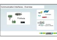 Communication Interfaces - Overview